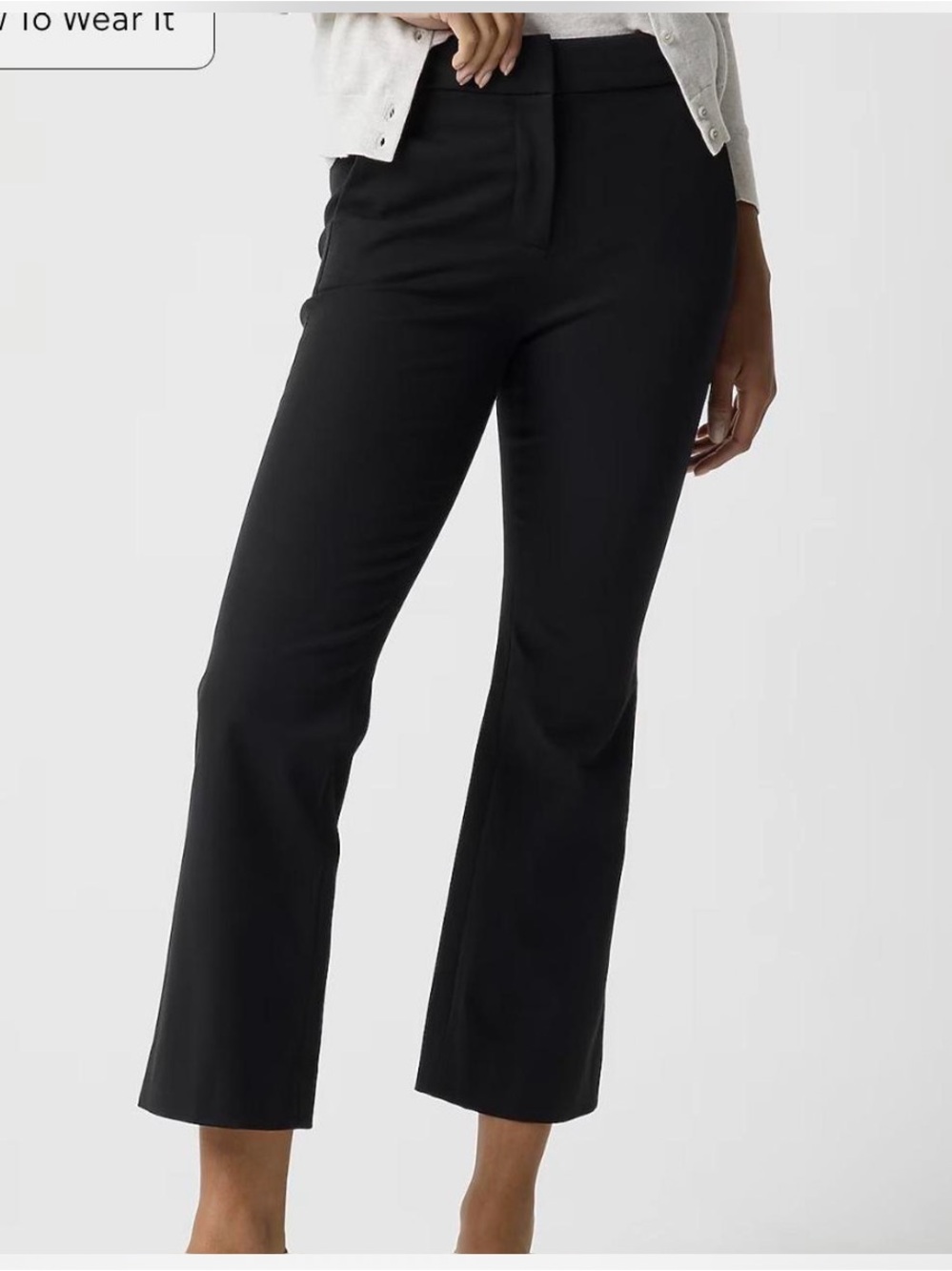 J. Crew Black Wide-Leg Cropped Dress Pants
